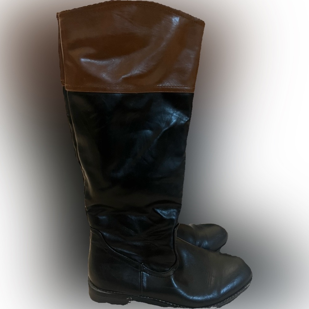 Tall 2 tone side zip boots - Picture 1 of 5